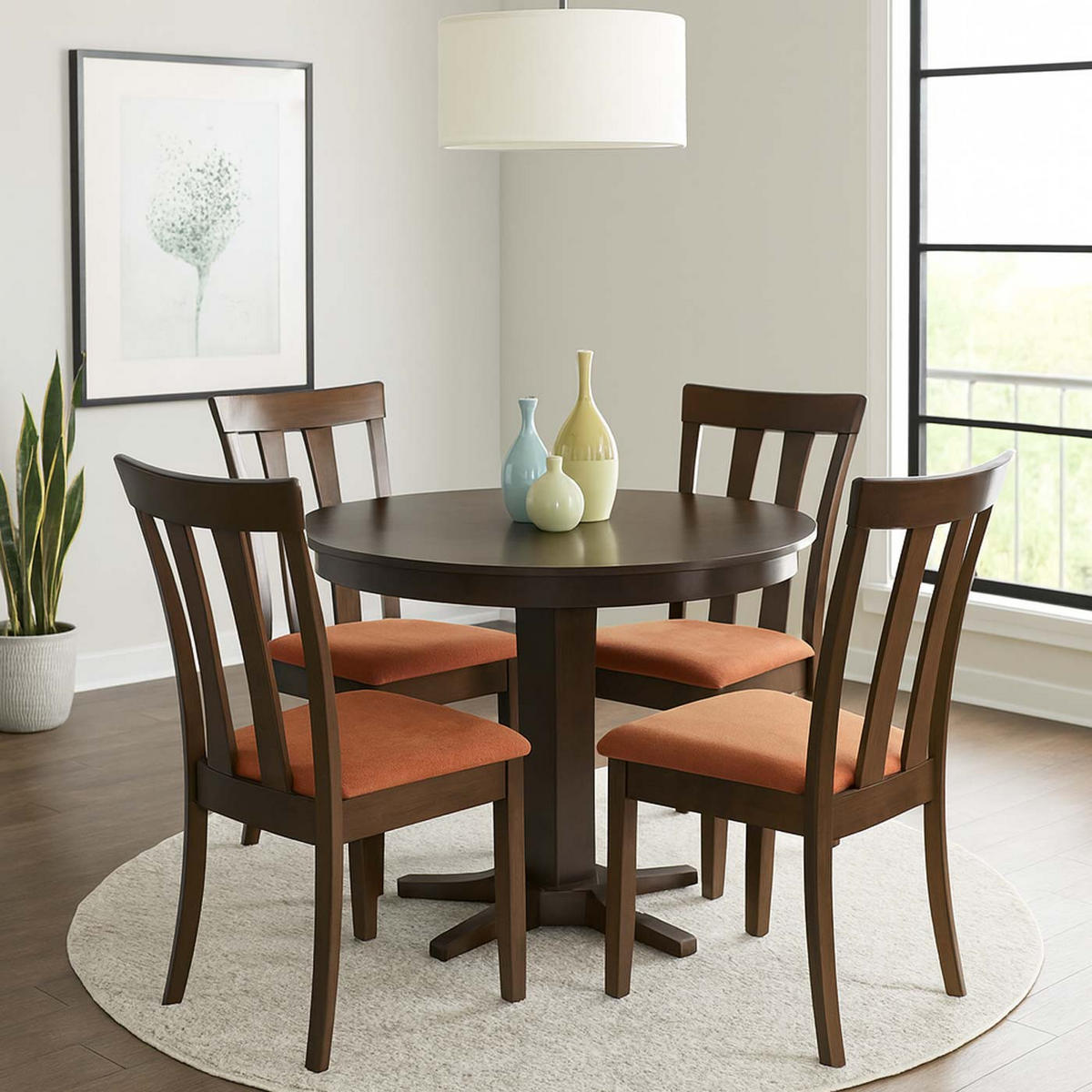 ESSZIMMERSTUHL Orange, Dunkelbraun 2er-Set - Dunkelbraun/Orange, Holz (42/96/58cm) - MCW