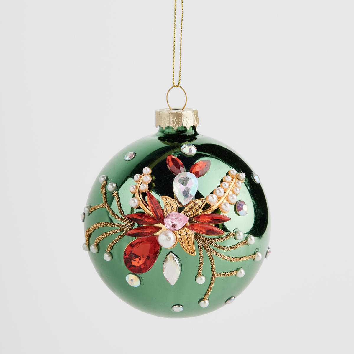 WEIHNACHTSKUGEL Glas CRISTINO, Ø80 mm, Grün, Christbaumkugeln, Weihnachtsdeko Xmas, Christmas Deko - Grün, Glas (8/8/8cm) - home&you