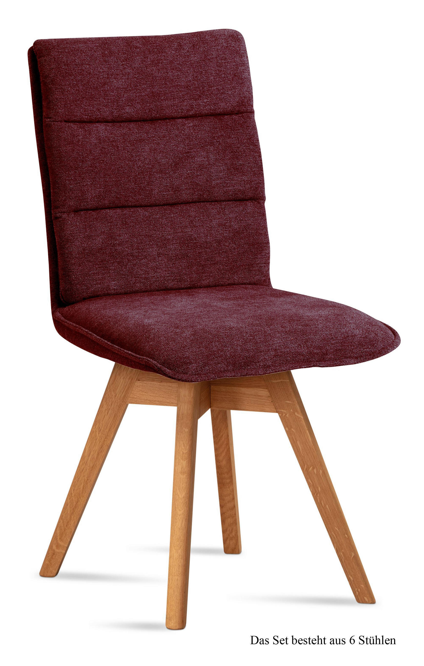 ESSZIMMERSTUHL drehbar (6er-Set) Dorle 47x92x60 Eiche geölt/Marsala - Eichefarben/Brombeere, Kunststoff (60/92/47cm) - 58aufmkessel