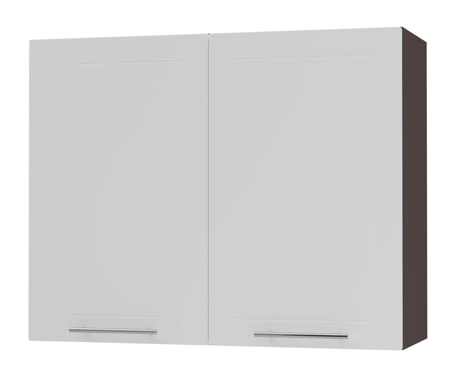 Feldmann-Wohnen Küchenhängeschrank Weiß, Dunkelgrau 90x72x32.5 cm