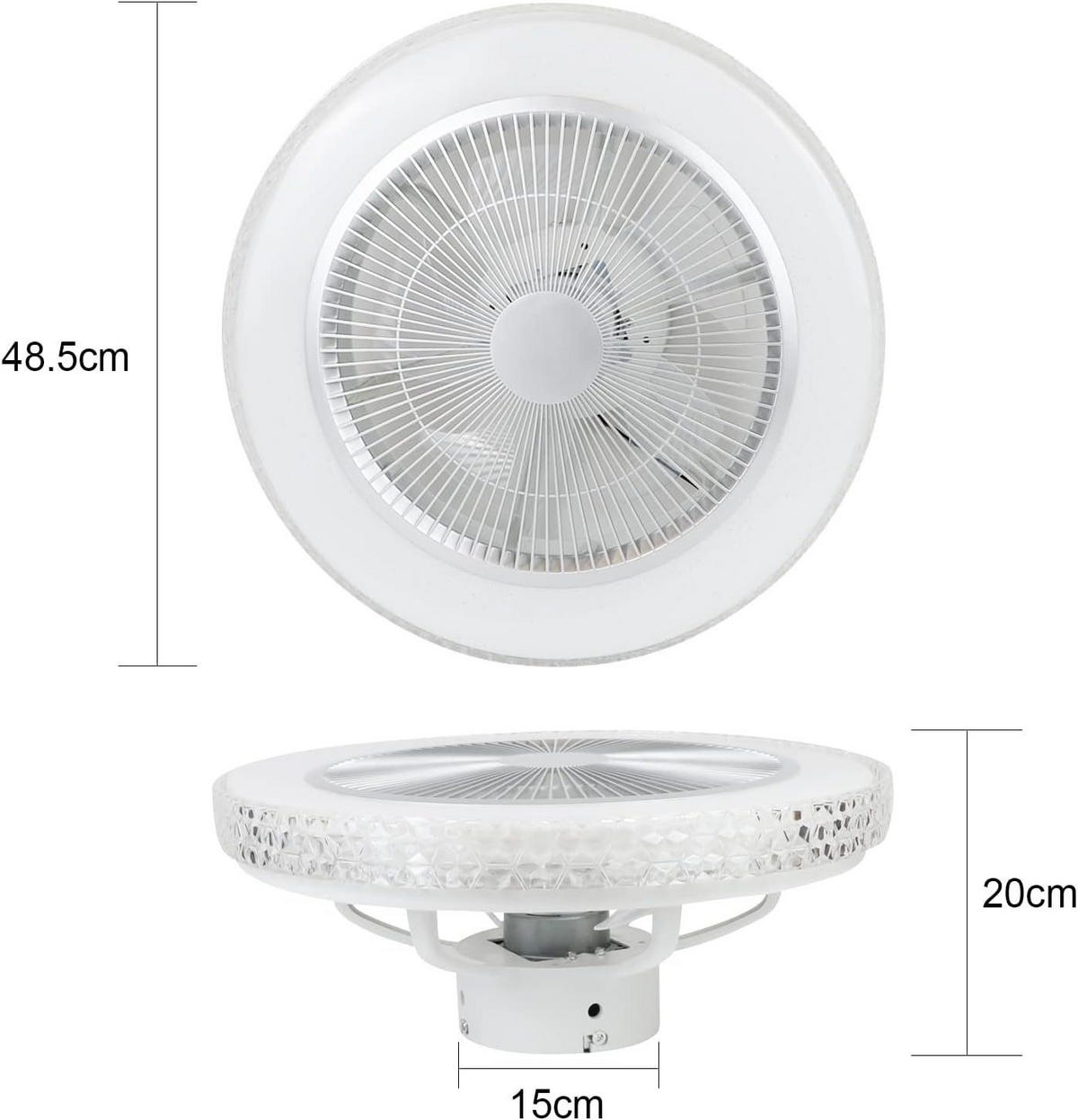LED-DECKENLEUCHTE Vornis 49/49/20.5 cm - Weiß, Metall (49/49/20.5cm) - ZMH