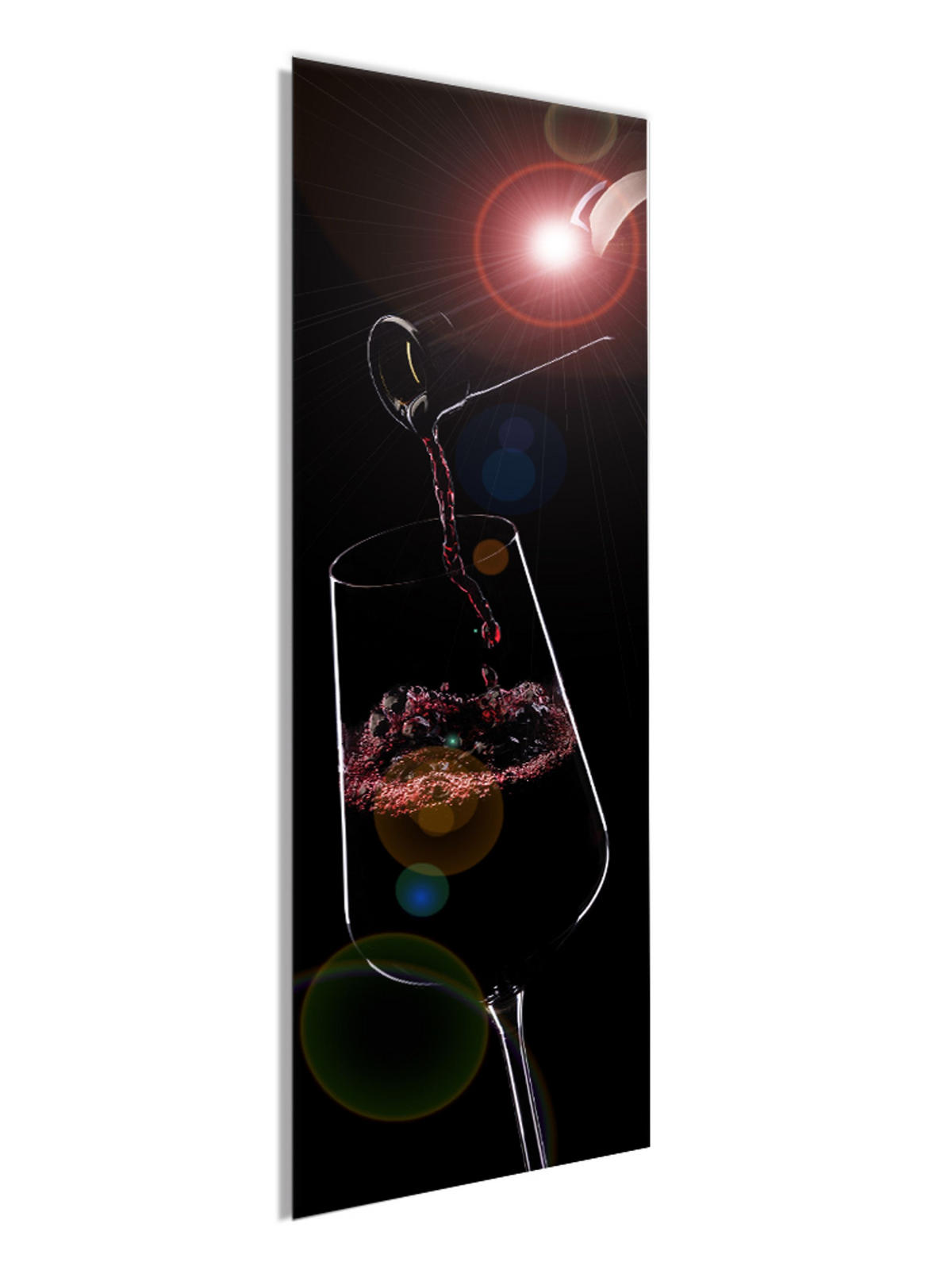 GLASBILD 30x80 cm Küche Wein modern - Rot, Glas (30/80cm)