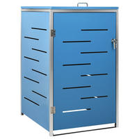 1ER Mülltonnenbox JAGU Edelstahl | Blau | 115x69x77,5cm | Für 1 Tonne 240L - Blau, Metall (69/115/77.5cm) - DELUKE