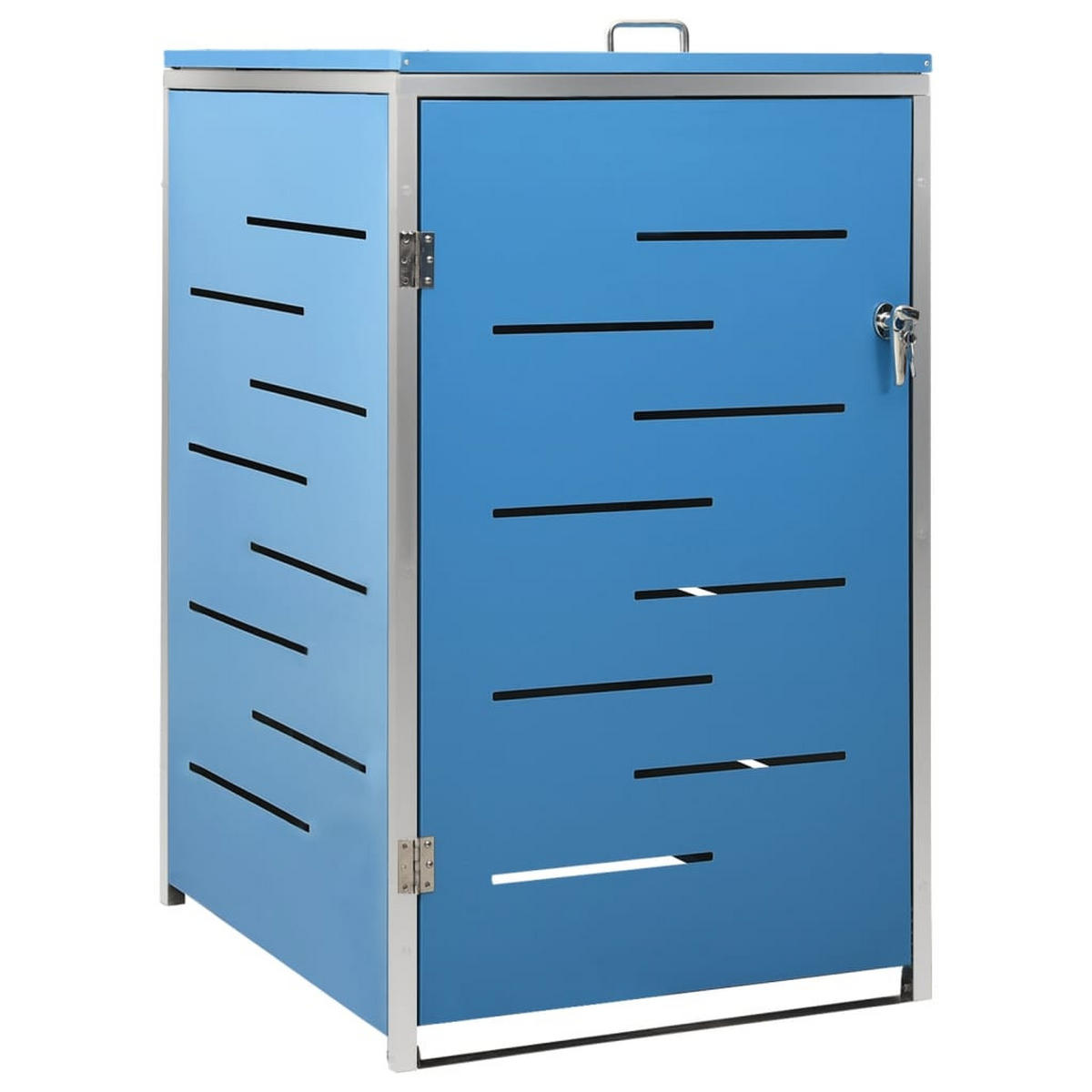 1ER Mülltonnenbox JAGU Edelstahl | Blau | 115x69x77,5cm | Für 1 Tonne 240L - Blau, Metall (69/115/77.5cm) - DELUKE