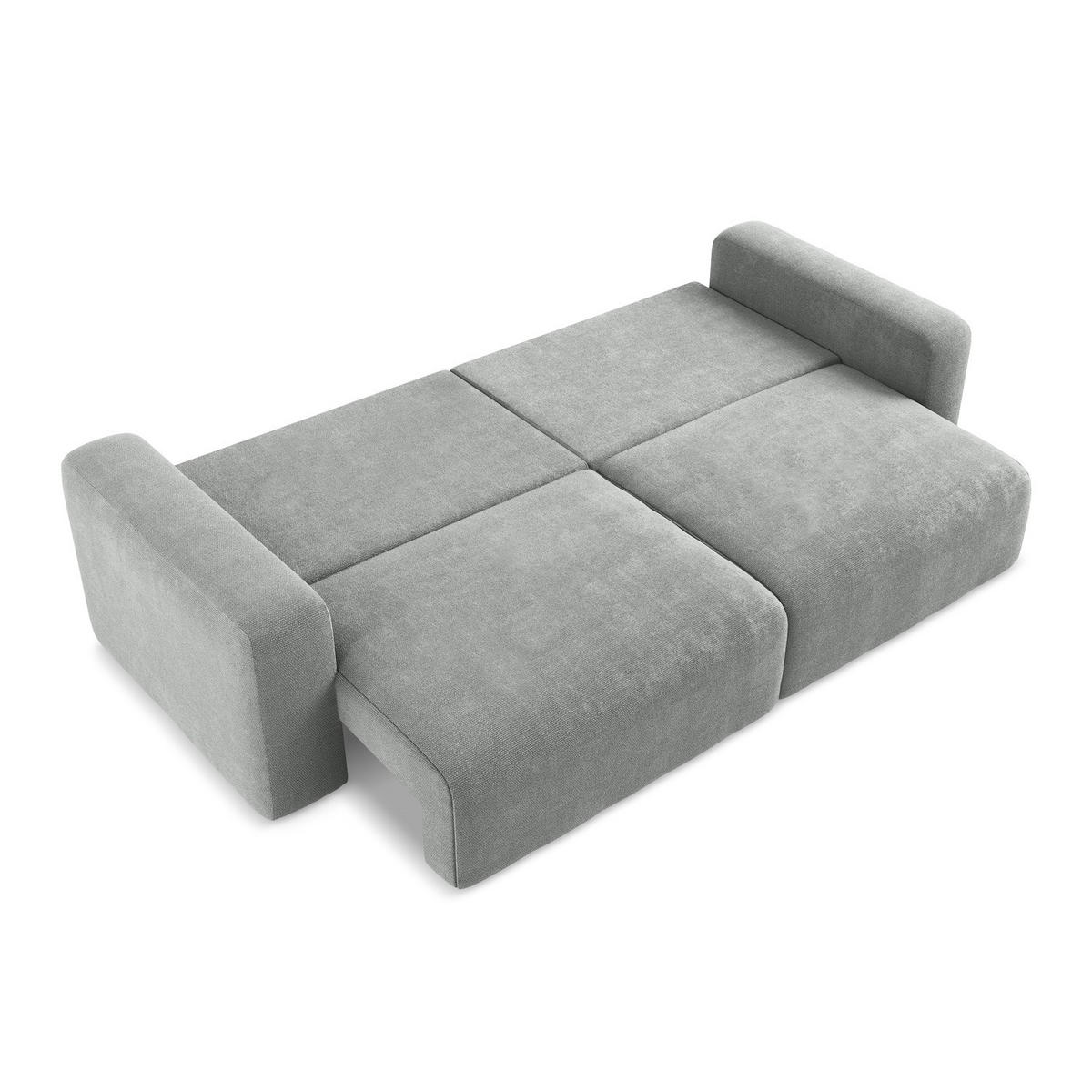 3-SITZER SOFA mit Schlaffunktion Chenille Stoff Grau - Blau/Schwarz, Kunststoff/Textil (244/79/102cm) - LaMiaSofa