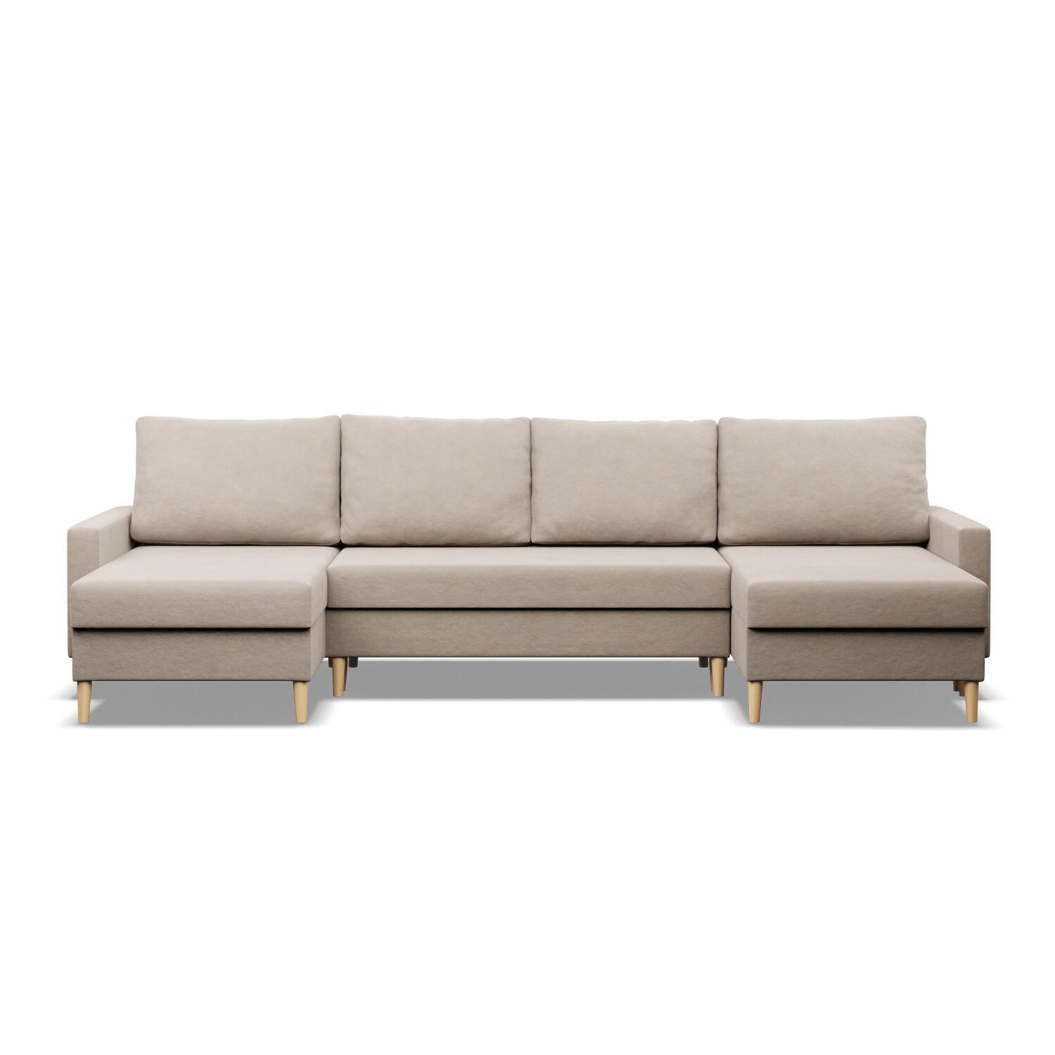 WOHNLANDSCHAFT Blank beige - Beige, Textil (294/92/140cm) - SIMKAM Furniture