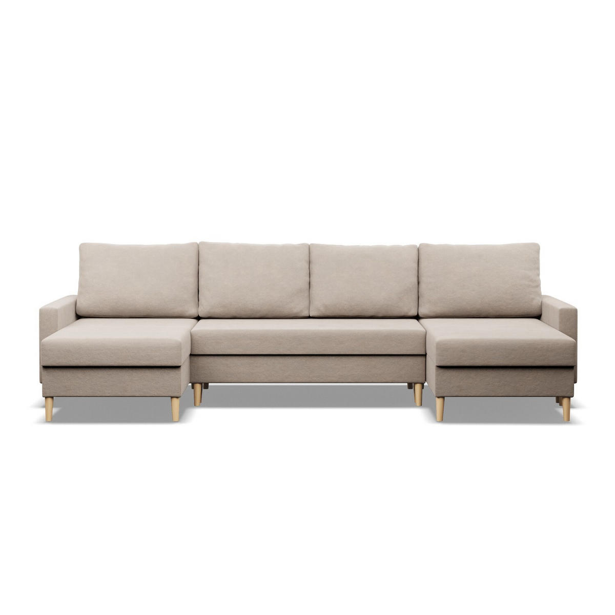 WOHNLANDSCHAFT Blank beige - Beige, Textil (294/92/140cm) - SIMKAM Furniture