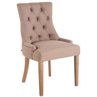 ESSZIMMERSTUHL Aboli Stoff, antik-hell Taupe - Taupe/Hellbraun, Holz/Textil (55/92/58cm) - TPFLiving