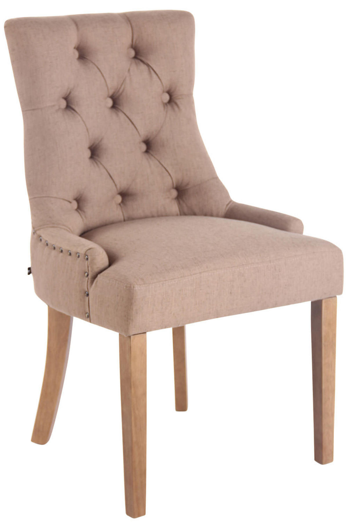 ESSZIMMERSTUHL Aboli Stoff, antik-hell Taupe - Taupe/Hellbraun, Holz/Textil (55/92/58cm) - TPFLiving