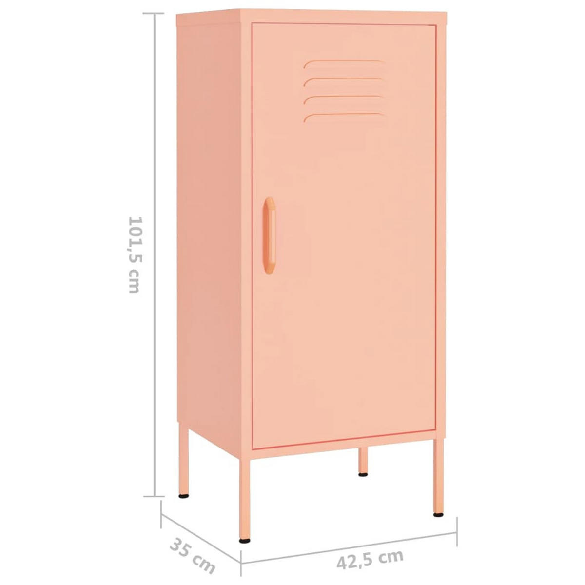 LAGERSCHRANK Rosa 42,5/35/101,5 Cm Stahl - Rosa, Metall (35/101.5/43cm) - vidaXL