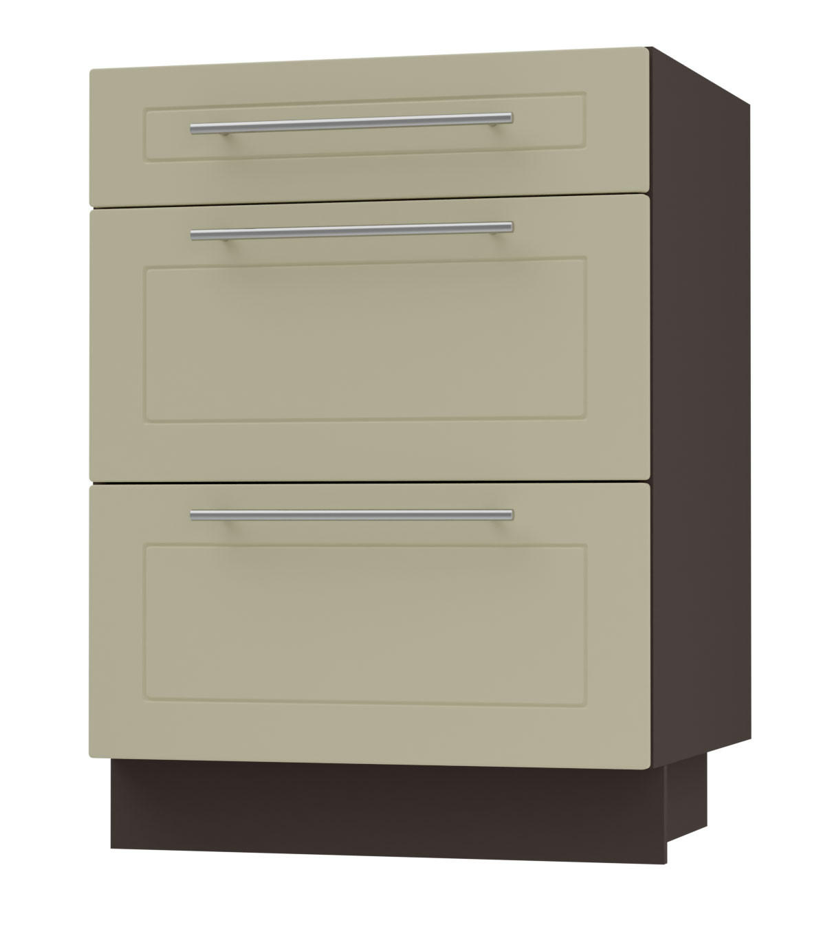 Feldmann-Wohnen Schubladenunterschrank Creme, Dunkelgrau 60x82x50 cm