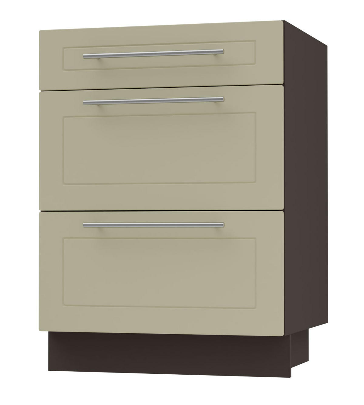 SCHUBLADENUNTERSCHRANK Kvantum D3M/60 60 / 50 / 82cm - Dunkelgrau/Creme, Holz/Holzwerkstoff (60/82/50cm) - Feldmann-Wohnen