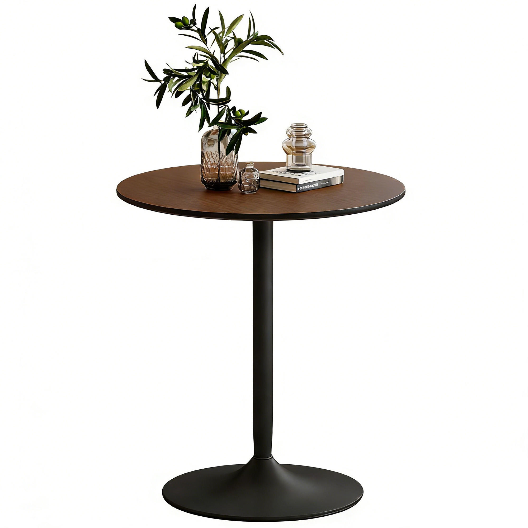 ESSTISCH Runder DE-16512 Massivholz-Furnier, 70 cm, 2 Personen Braun - Braun, Holzwerkstoff (70/70/75cm) - ComfortXL