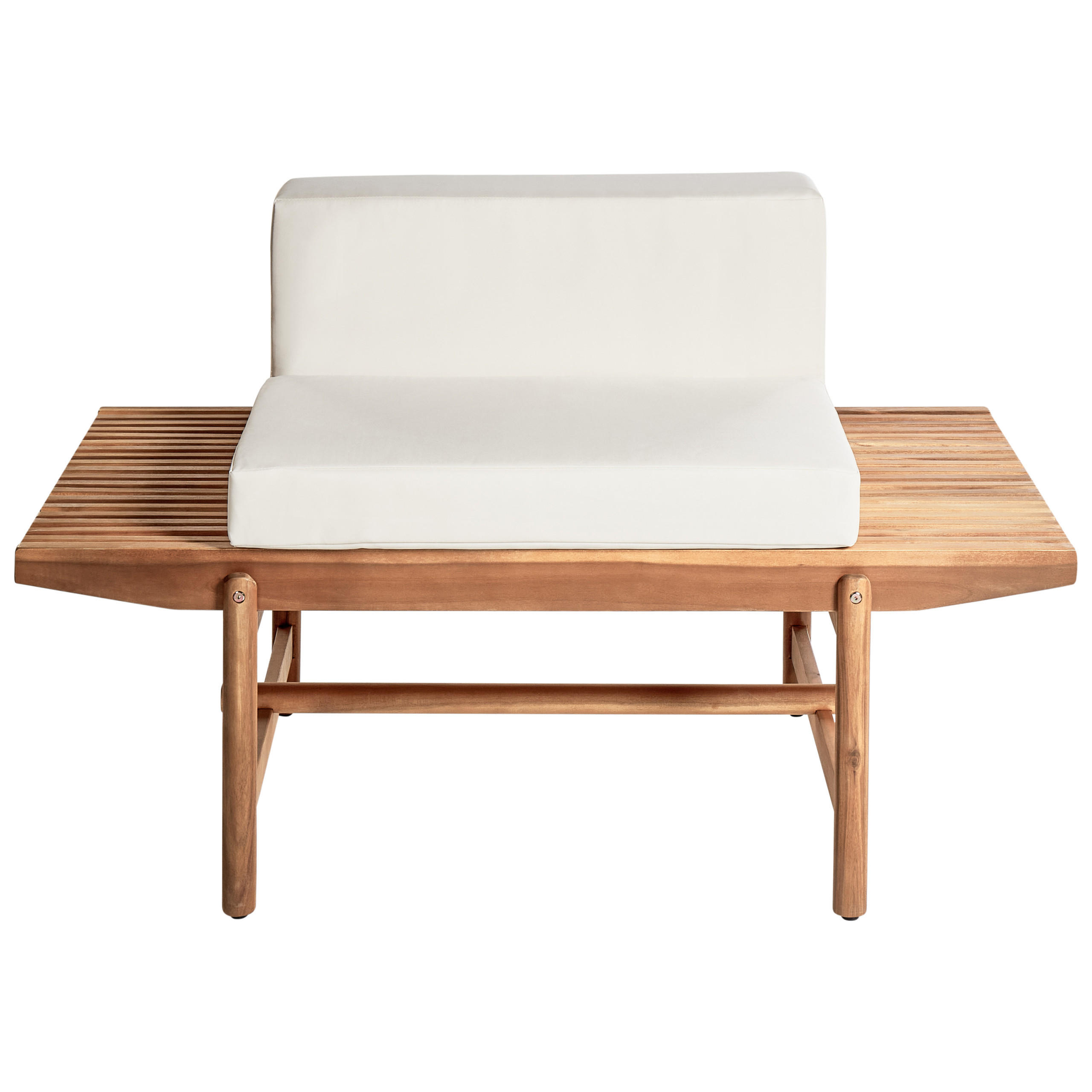 GARTENBANK Heller Holzfarbton Giaveno - Hellbraun/Weiß, Holz (135/84/65cm) - Beliani