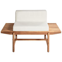 GARTENBANK Heller Holzfarbton Giaveno - Hellbraun/Weiß, Holz (135/84/65cm) - Beliani
