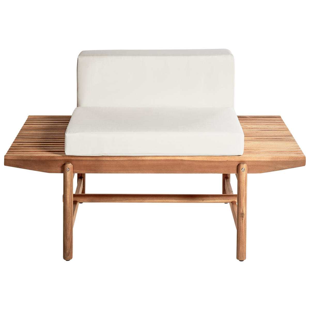 GARTENBANK Heller Holzfarbton Giaveno - Hellbraun/Weiß, Holz (135/84/65cm) - Beliani