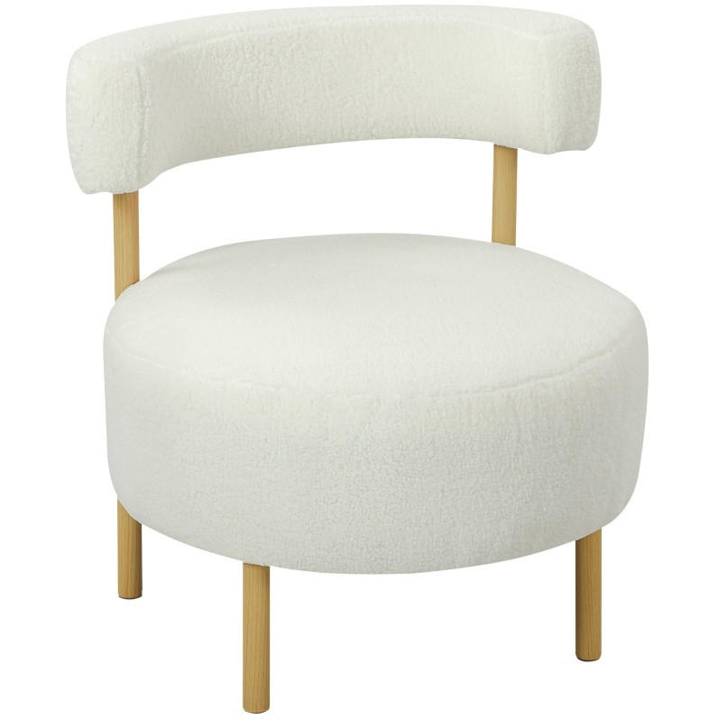 SESSEL 67/67/71 cm in Cremeweiß mit Sherpa-Fleece und Metallbeinen - Creme, Kunststoff (67/71/67cm) - BEAOK