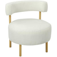 SESSEL 67/67/71 cm in Cremeweiß mit Sherpa-Fleece und Metallbeinen - Creme, Kunststoff (67/71/67cm) - BEAOK