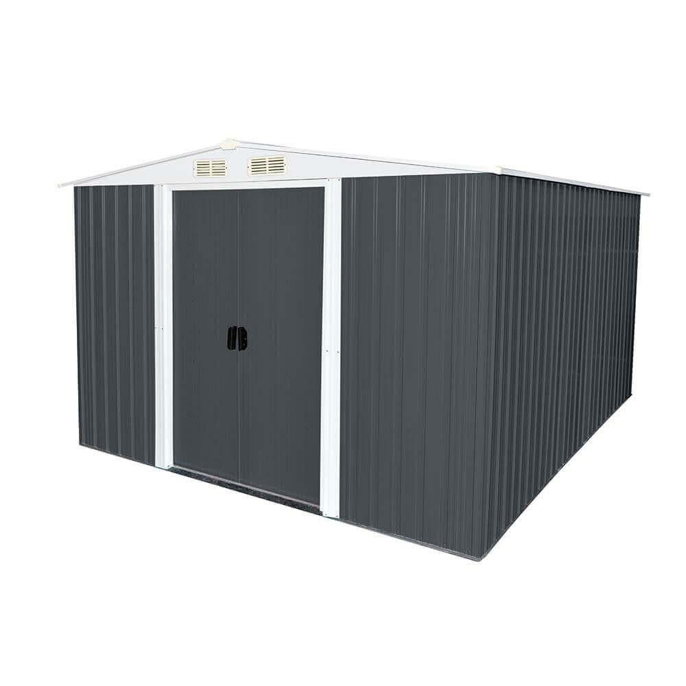 GERÄTESCHUPPEN BOHIO - Größe: XXL - Anthrazit, Metall (257/178/313cm) - Home Deluxe