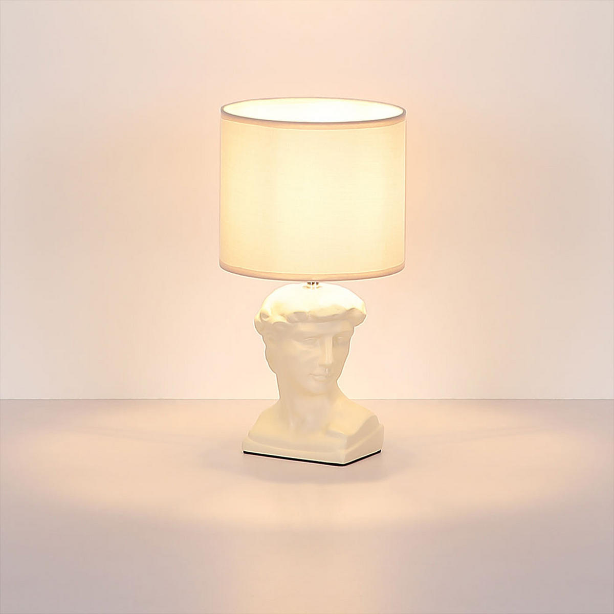 TISCHLEUCHTE HERMES Textil Weiß - Weiß, Textil (17.5/17.5/33cm) - Globo Lighting