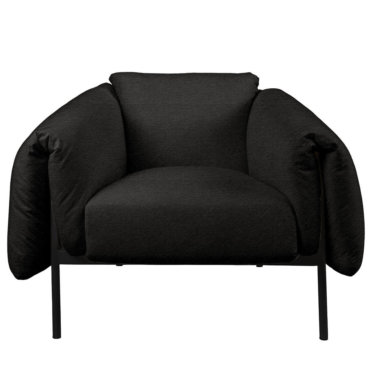 OUTDOOR-SESSEL - Schwarz, Textil/Metall (104/70/98cm) - home24