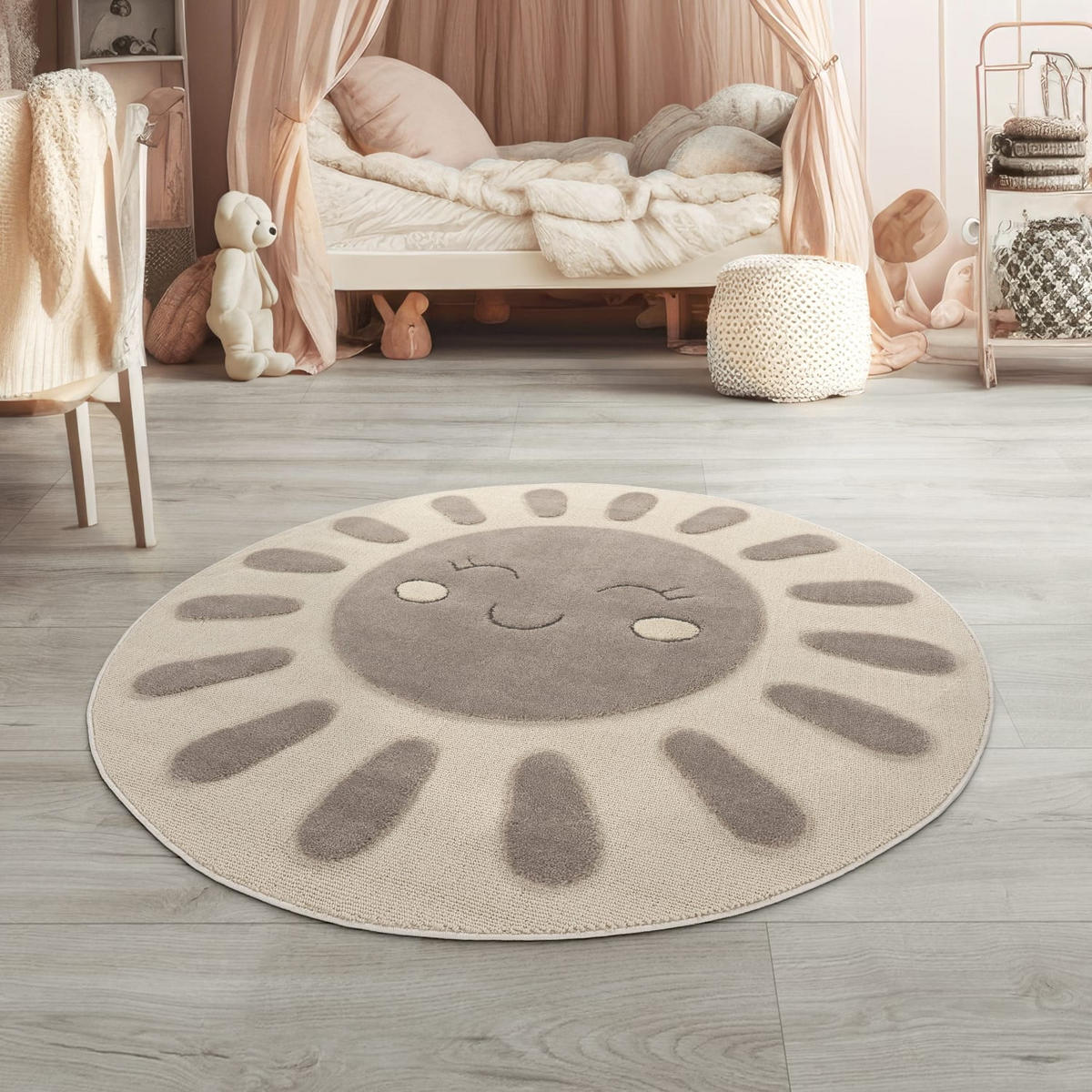 KINDERTEPPICH Creme Ø 120 cm - Creme, Kunststoff (120/120cm) - TT Home