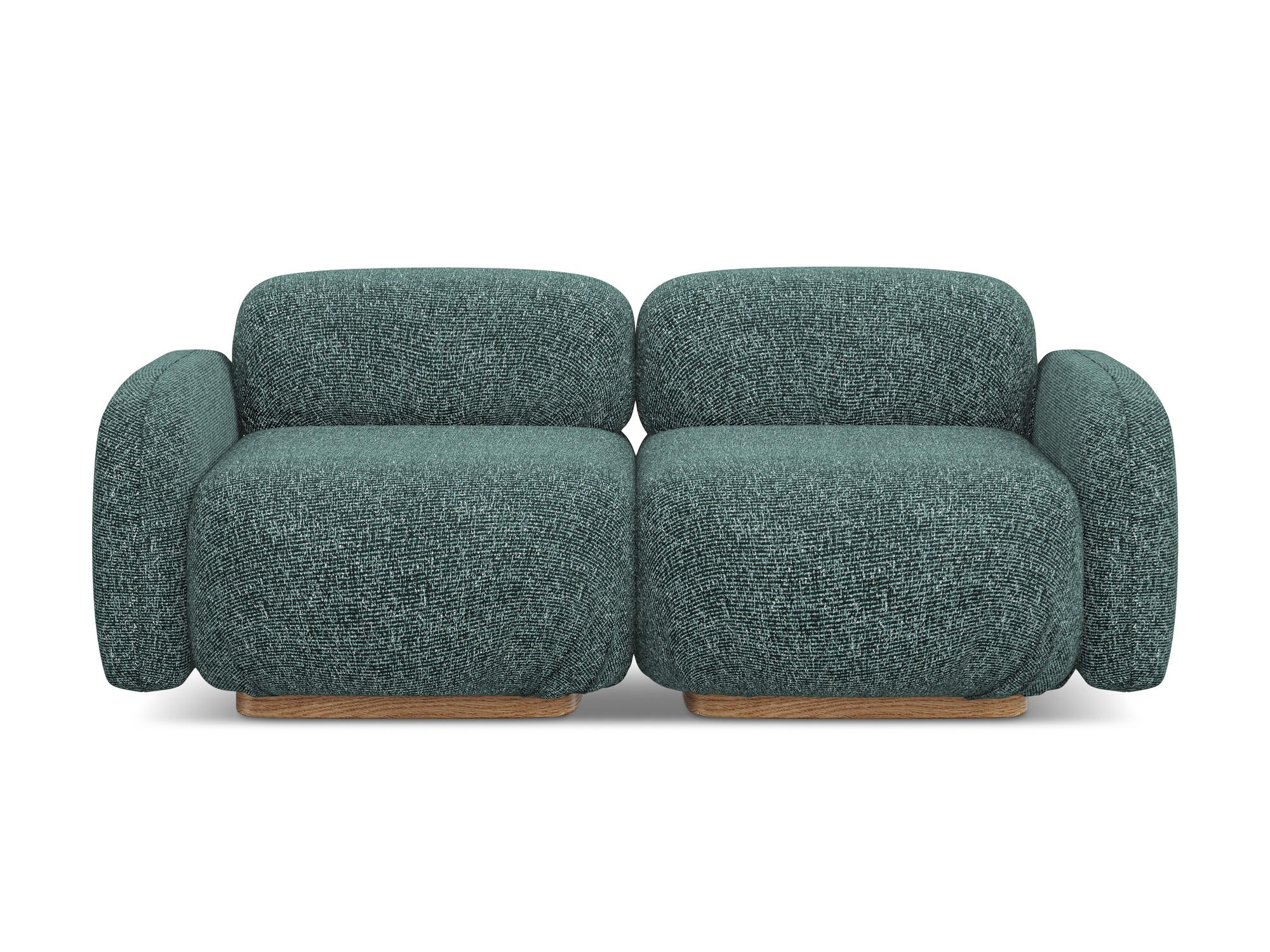 3-SITZER SOFA Strukturstoff Stoff Blau - Blau/Blaugrau, Holz/Textil (190/73/95cm) - Makamii