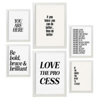 POSTER Set Mit 6 Ermordung Von Zitat In Vielseitiger A3 & A4 Weißer Rahmen - Weiß, Papier (29/3cm) - Nacnic
