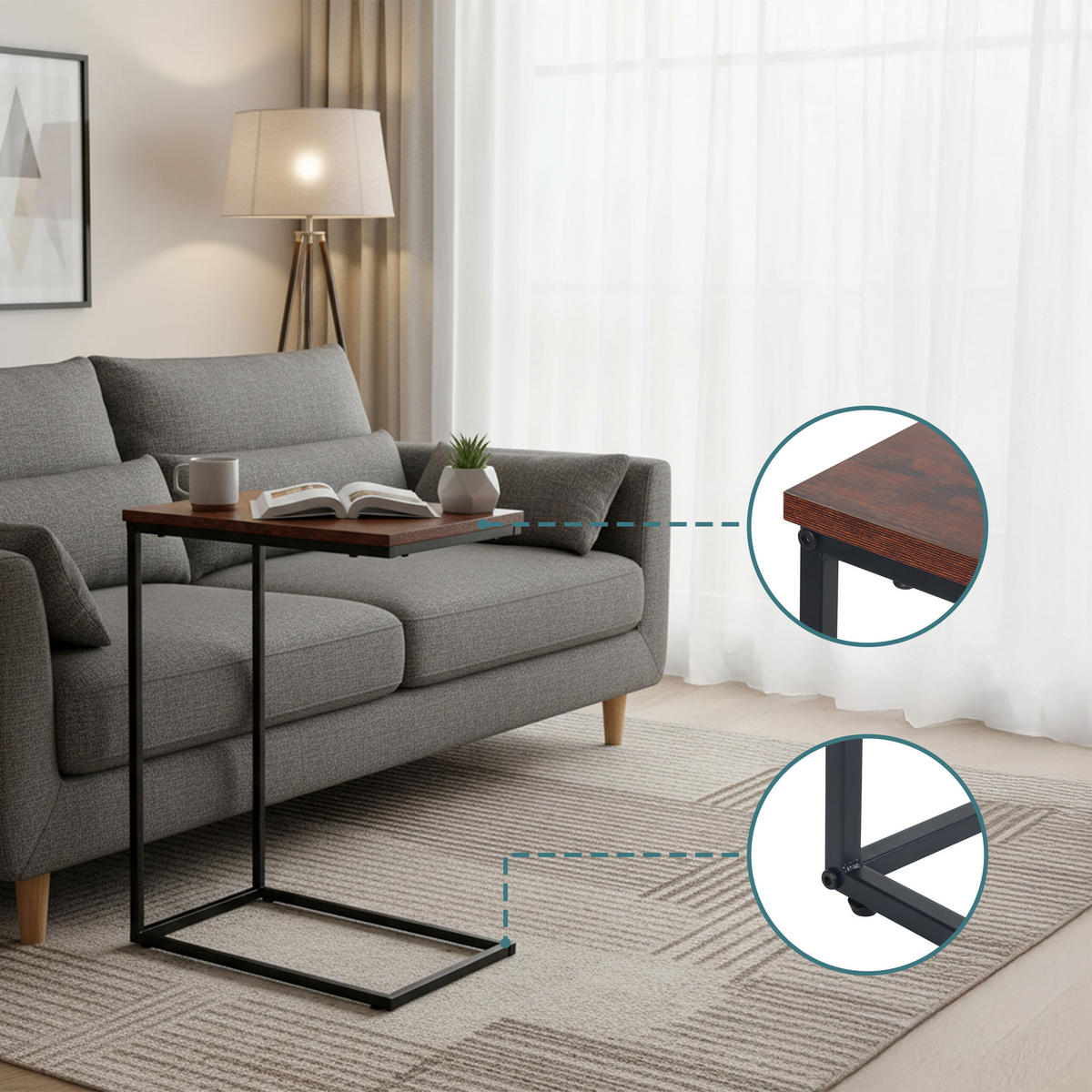 BEISTELLTISCH - Multicolor, Holzwerkstoff/Metall (30/45/61cm) - Relaxdays