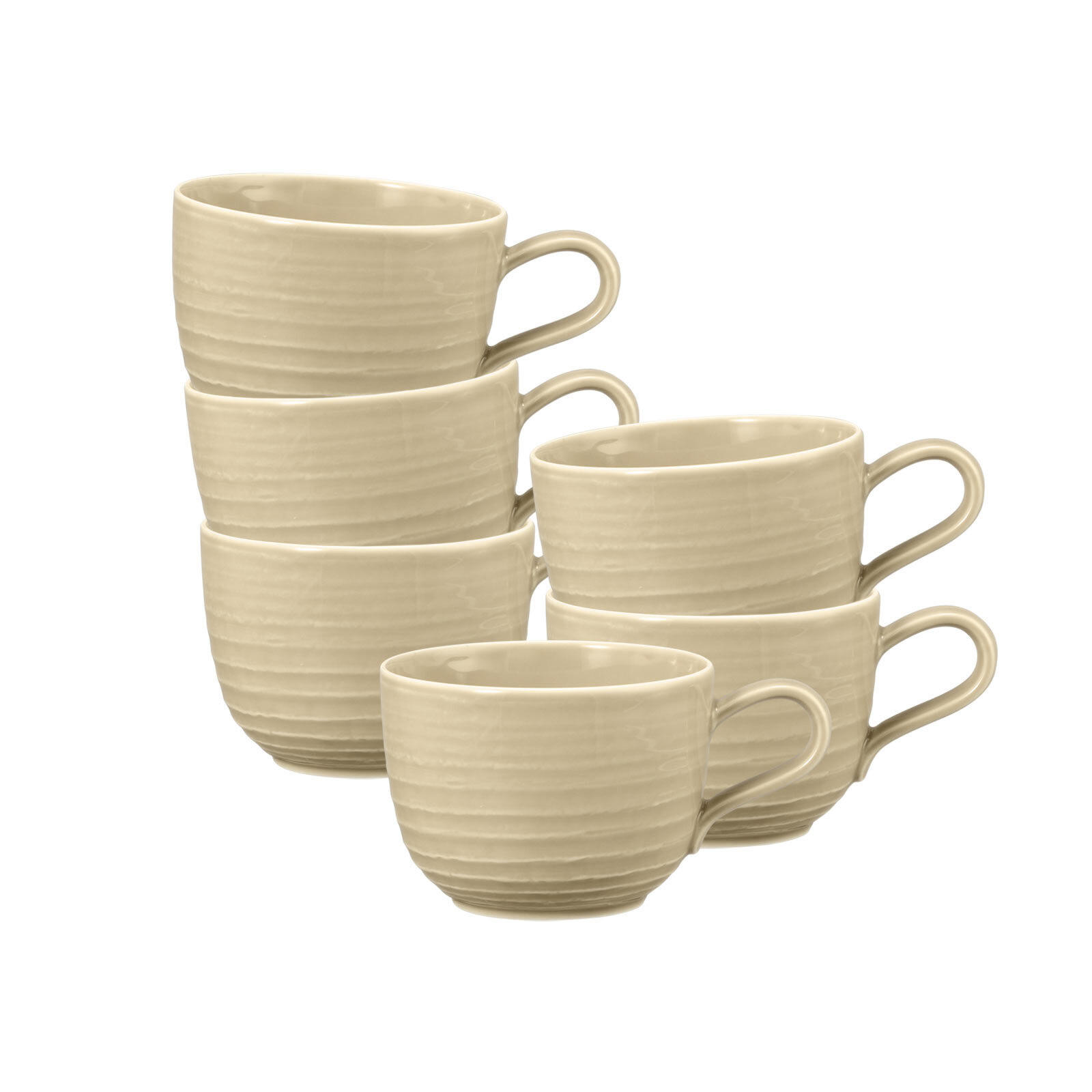 KAFFEETASSEN Terra Sandbeige 260 ml 6er Set - Beige, Keramik (0.26L) - Seltmann Weiden