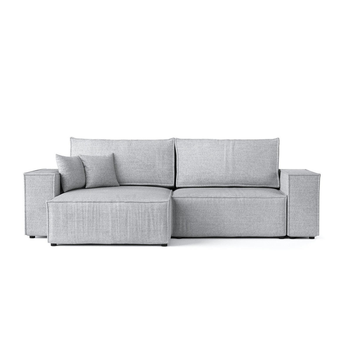 ROHOVÁ SEDAČKA CAVO, textil, Světle šedá - černá/světle šedá, dřevo/kompozitní dřevo (255/148cm) - AltaBeds