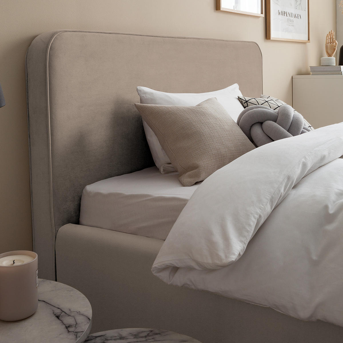 POLSTERBETT - Beige, Textil (140/200cm) - home24