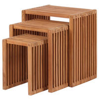 BEISTELLTISCH 3er Set - Naturfarben, Holz (32/45/50cm) - Mr. Deko
