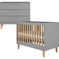 BABYZIMMER 2-teilig Kubi Grau - Grau, Holzwerkstoff (66/90/124cm) - Petits-meubles