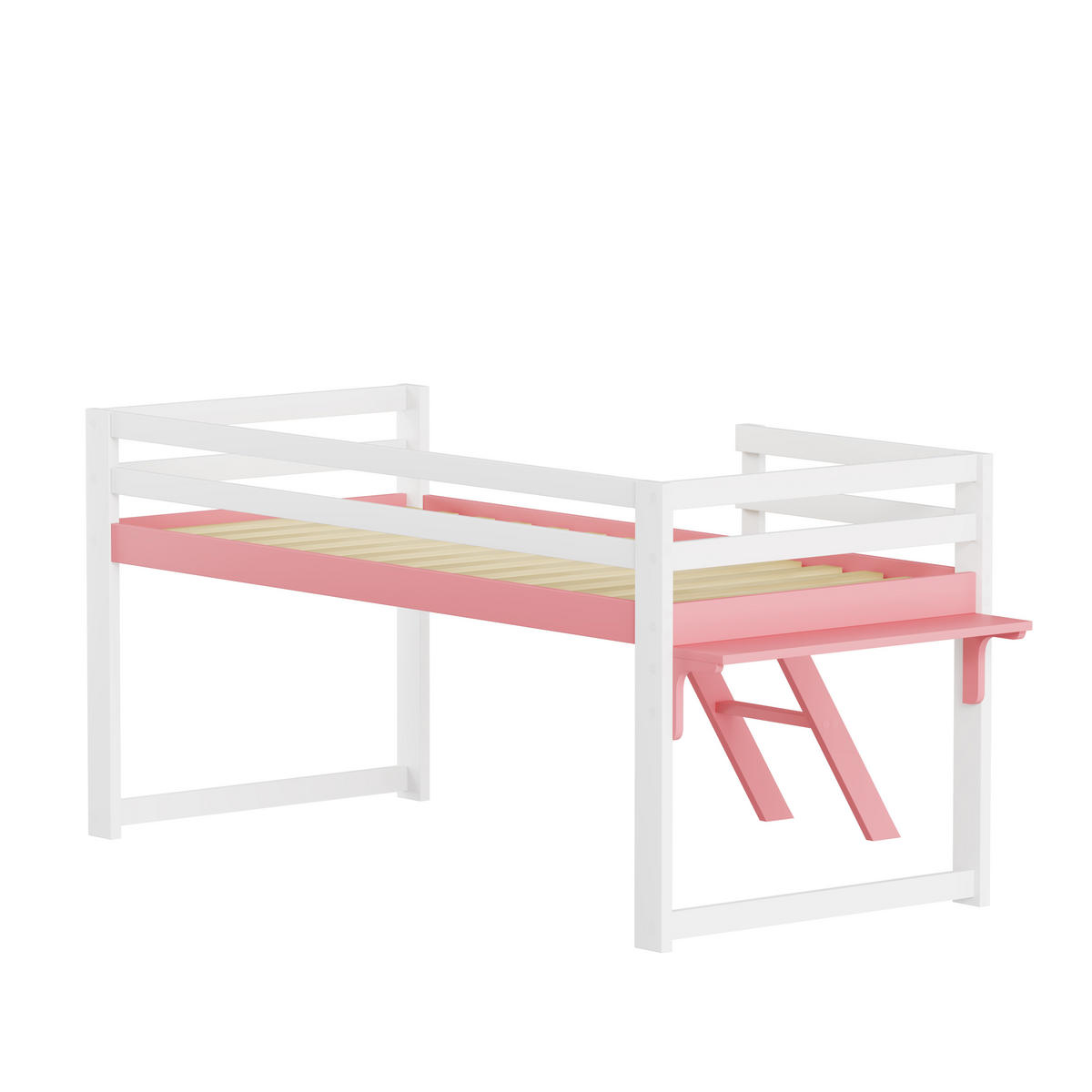 HOCHBETT 90/200 cm Weiß + Rosa - Pink/Weiß, Holz