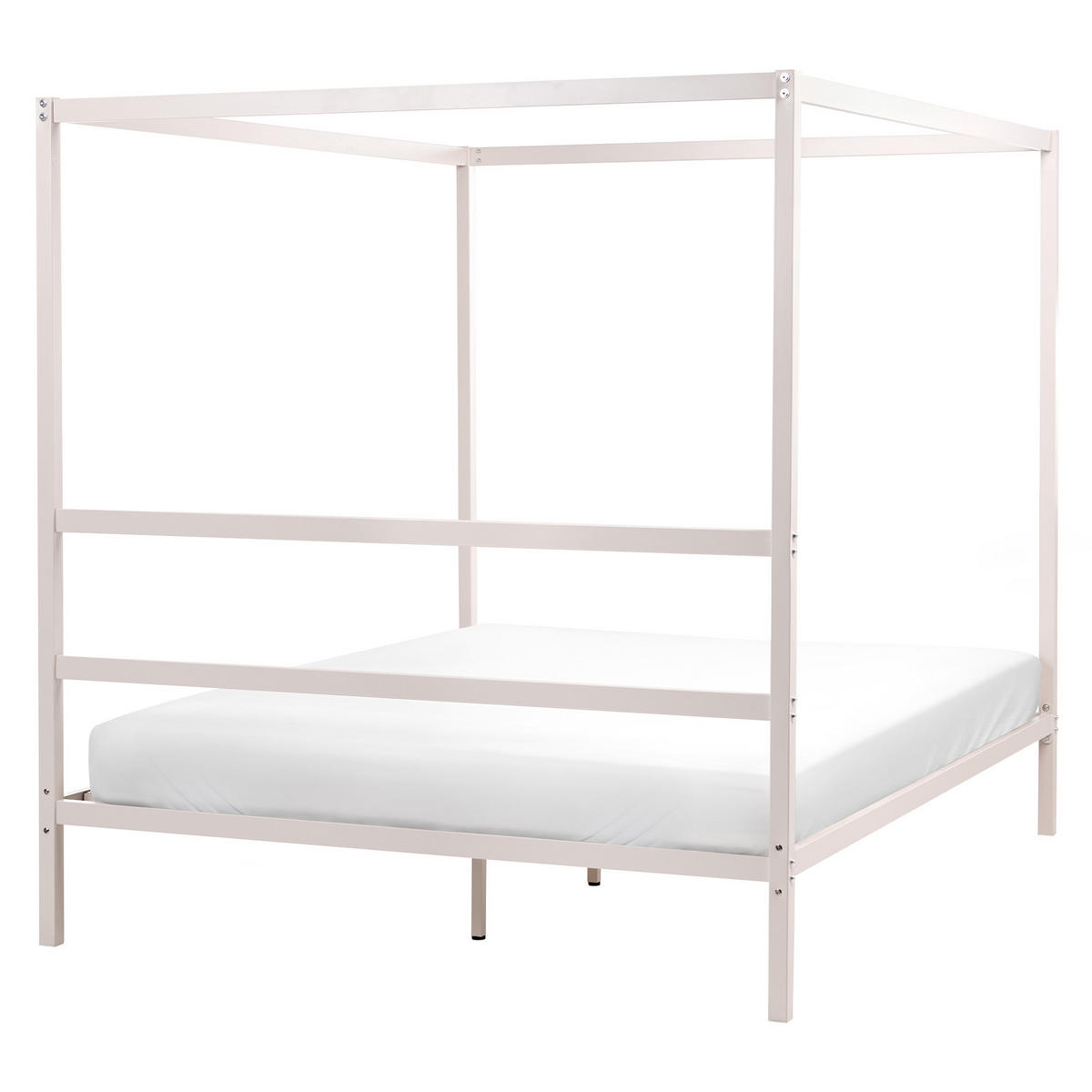 HIMMELBETT Metall 160/200 cm Hellbeige Lestards - Beige, Metall (160/200cm) - Beliani
