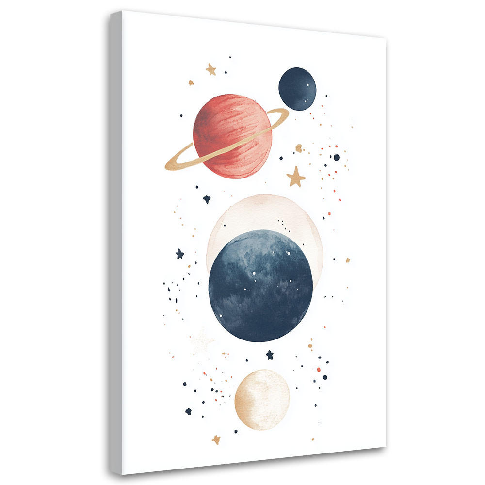 LEINWANDBILD Planeten Weltraum Boho 70x100cm - Multicolor, Textil (70/100cm) - Feeby