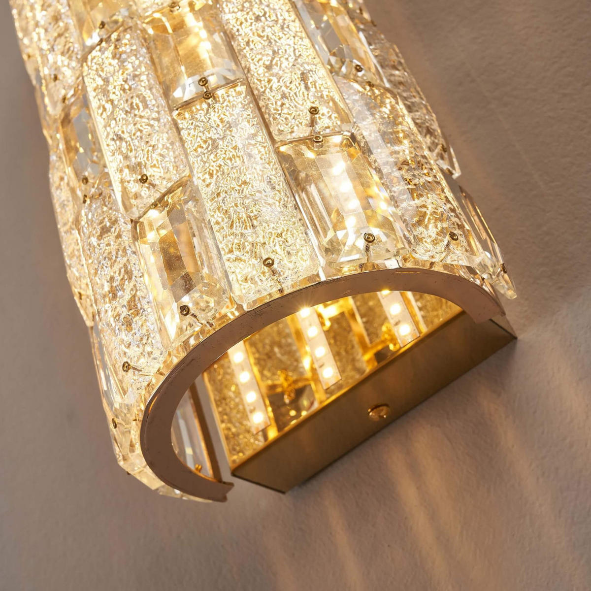 WANDLEUCHTE Velario, Transparent und Goldfarben, 38cm - Goldfarben, Glas (13/38/10.1cm) - KOSILUM