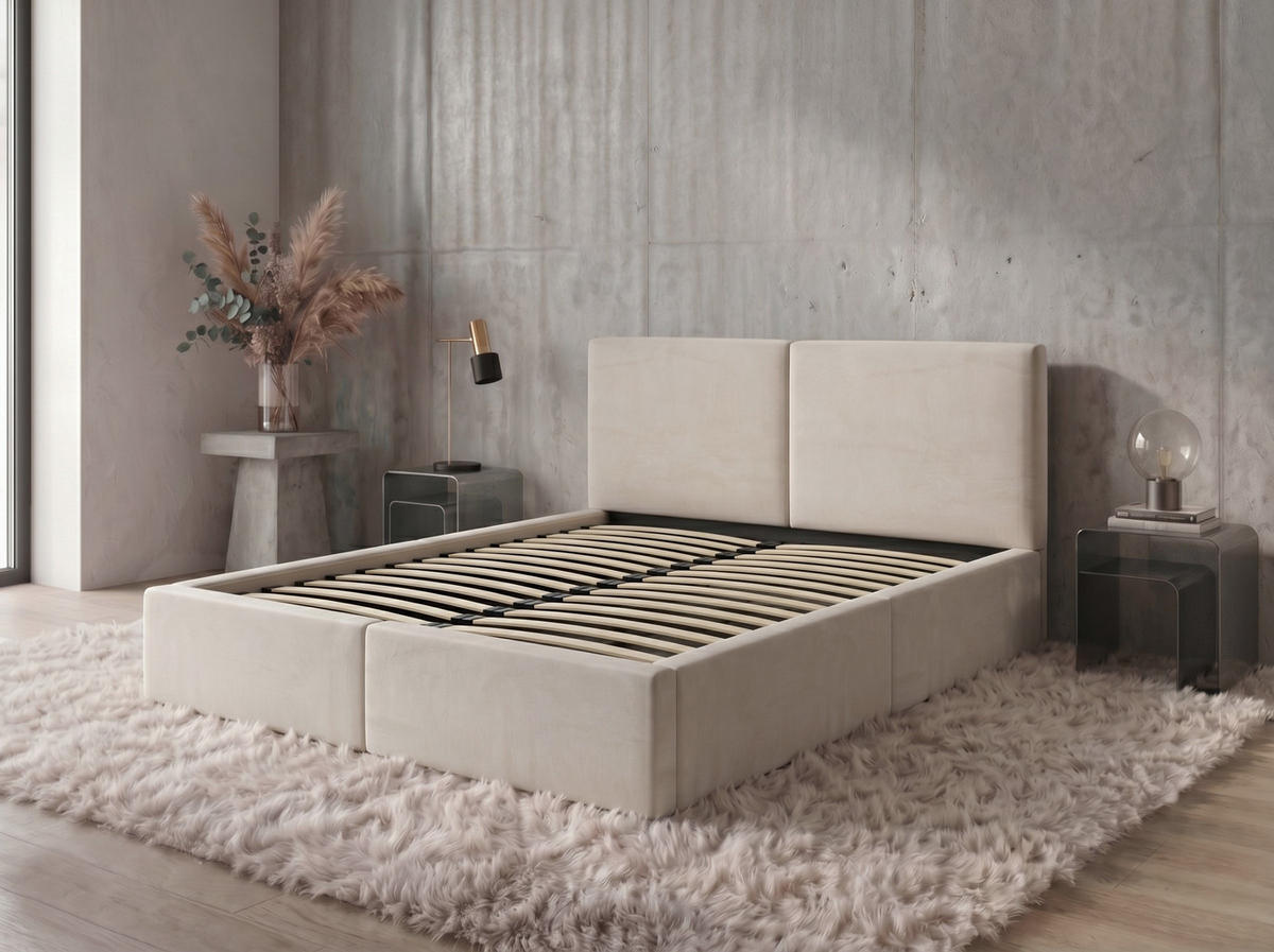 POLSTERBETT 140X200 Cashmere mit Stauraum - Kaschmir, Textil (140/200cm) - Interbeds