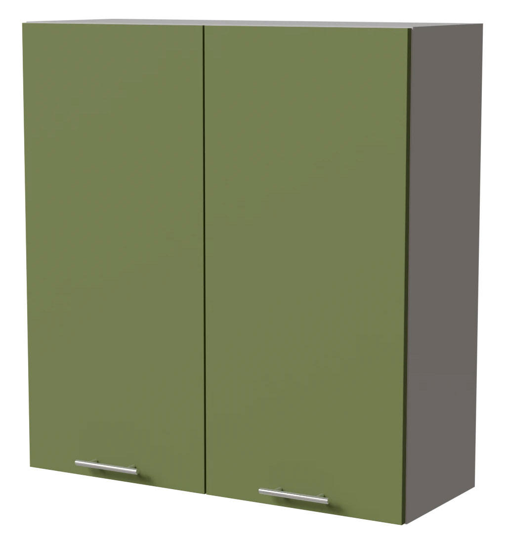 HÄNGESCHRANK Brerra W4/90 Grau / RAL 6025 farngrün Matt 90 / 32,5 / 96cm - Grau/Grün, Holz/Holzwerkstoff (90/96/32.5cm) - Feldmann-Wohnen