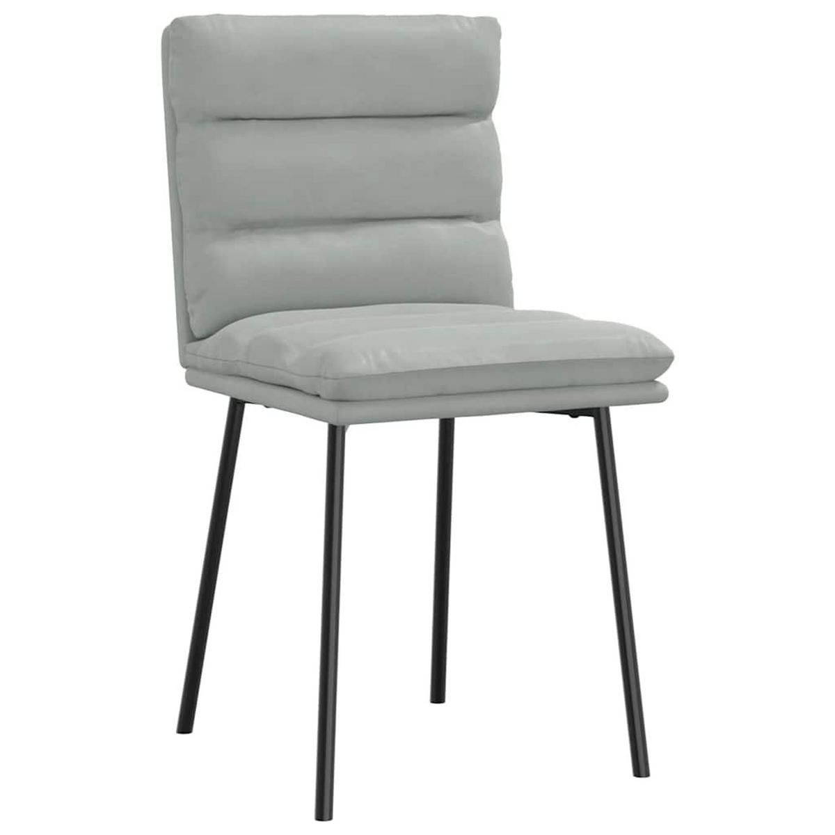 ESSZIMMERSTÜHLE 2 Stk. Hellgrau Samt 45*54*83cm - Hellgrau, Metall (45/83/54cm) - ZMH