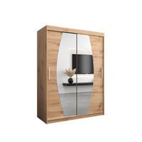 SCHWEBETÜRENSCHRANK 200/150/62 2-türig - Silberfarben/Weiß, Holz/Kunststoff (150/200/62cm) - Abiks Möbel