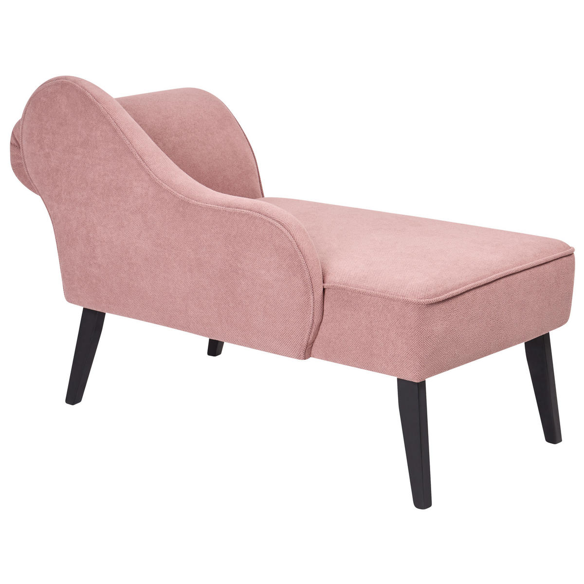 CHAISELONGUE rosa rechtsseitig Biarritz - Pink/Schwarz, Textil (118/77/60cm) - Beliani