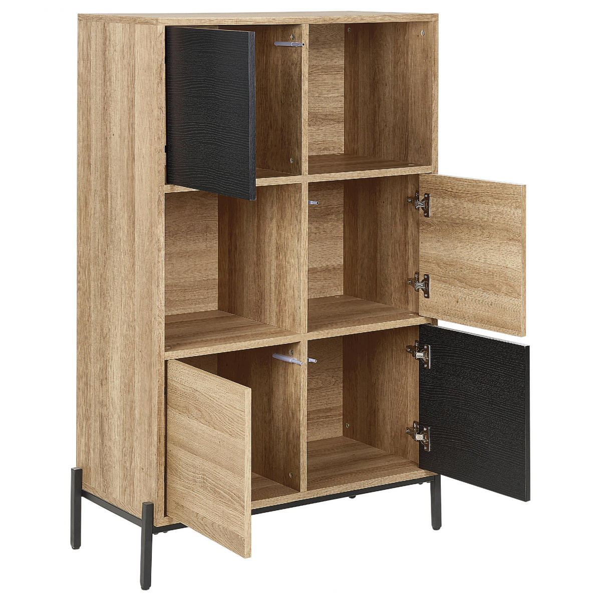 MEHRZWECKSCHRANK Moines - Hellbraun, Holzwerkstoff (80/135/40cm) - Beliani