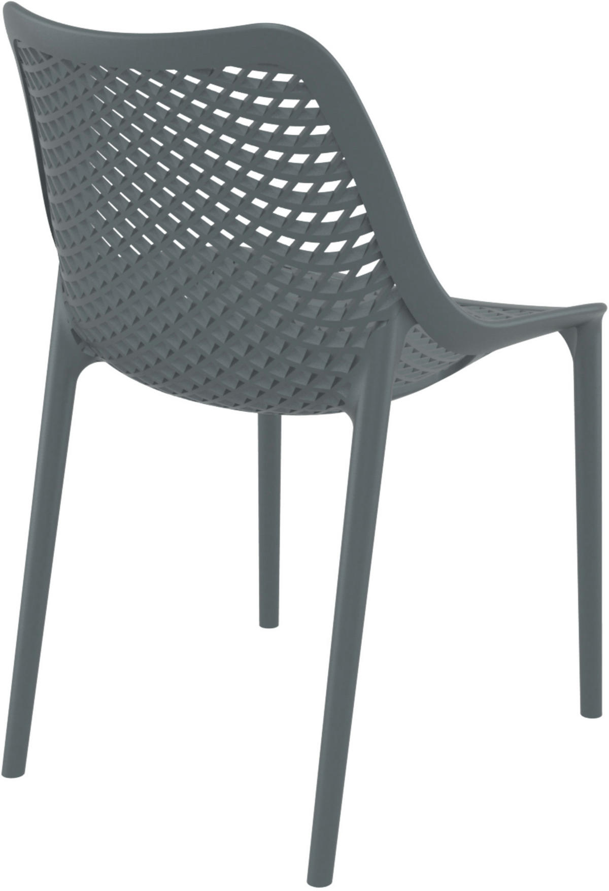 GARTENSTUHL 4 Kunststoff Dunkelgrau - Dunkelgrau, Kunststoff (50/82/60cm) - CLP