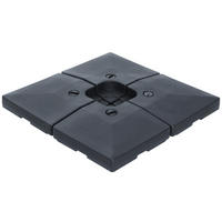 SCHIRMPLATTEN Schwarz 4er-Set 51/51/12 cm - Schwarz, Kunststoff (51/51cm) - PANGIVO