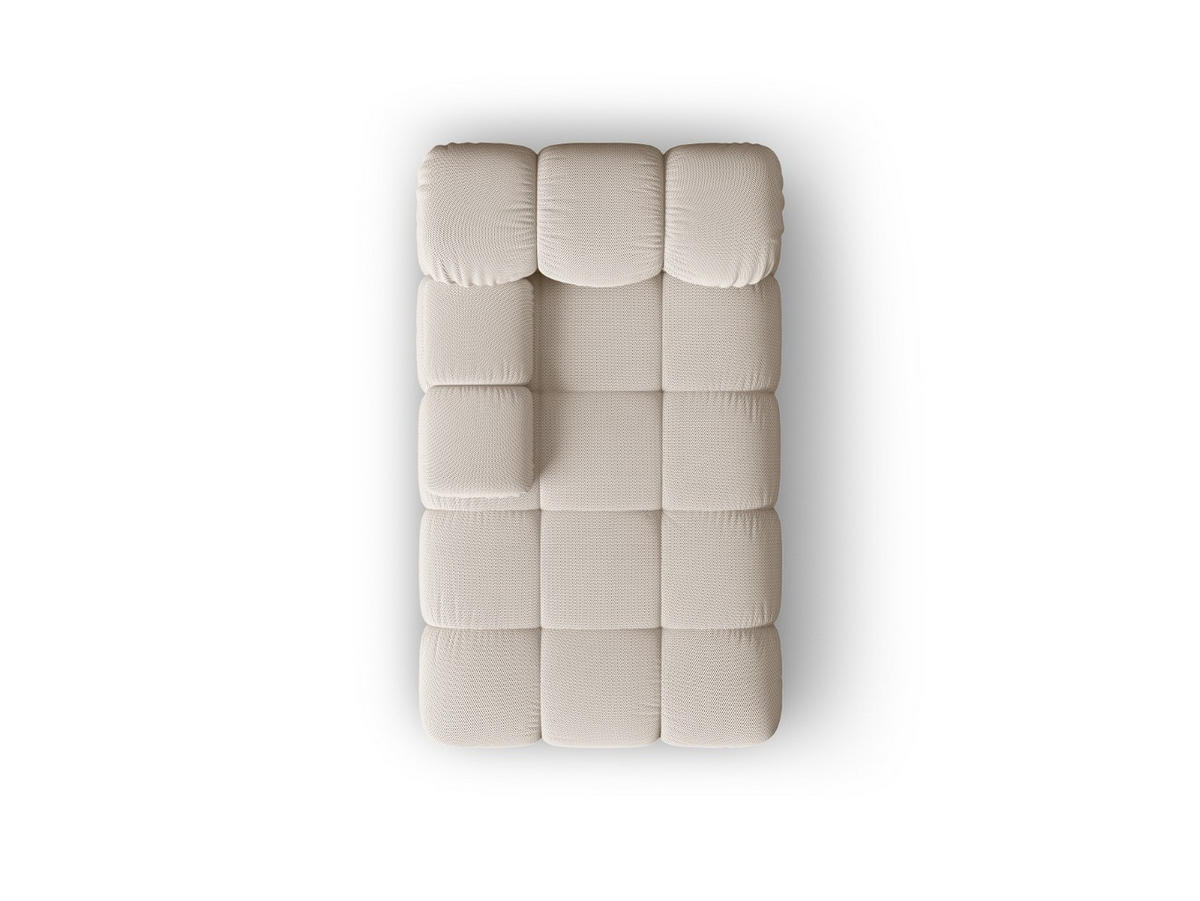 CHAISELONGUE links Bellis aus 3D-Stoff leichtes beige - Creme, Textil (94/70/155cm) - Micadoni