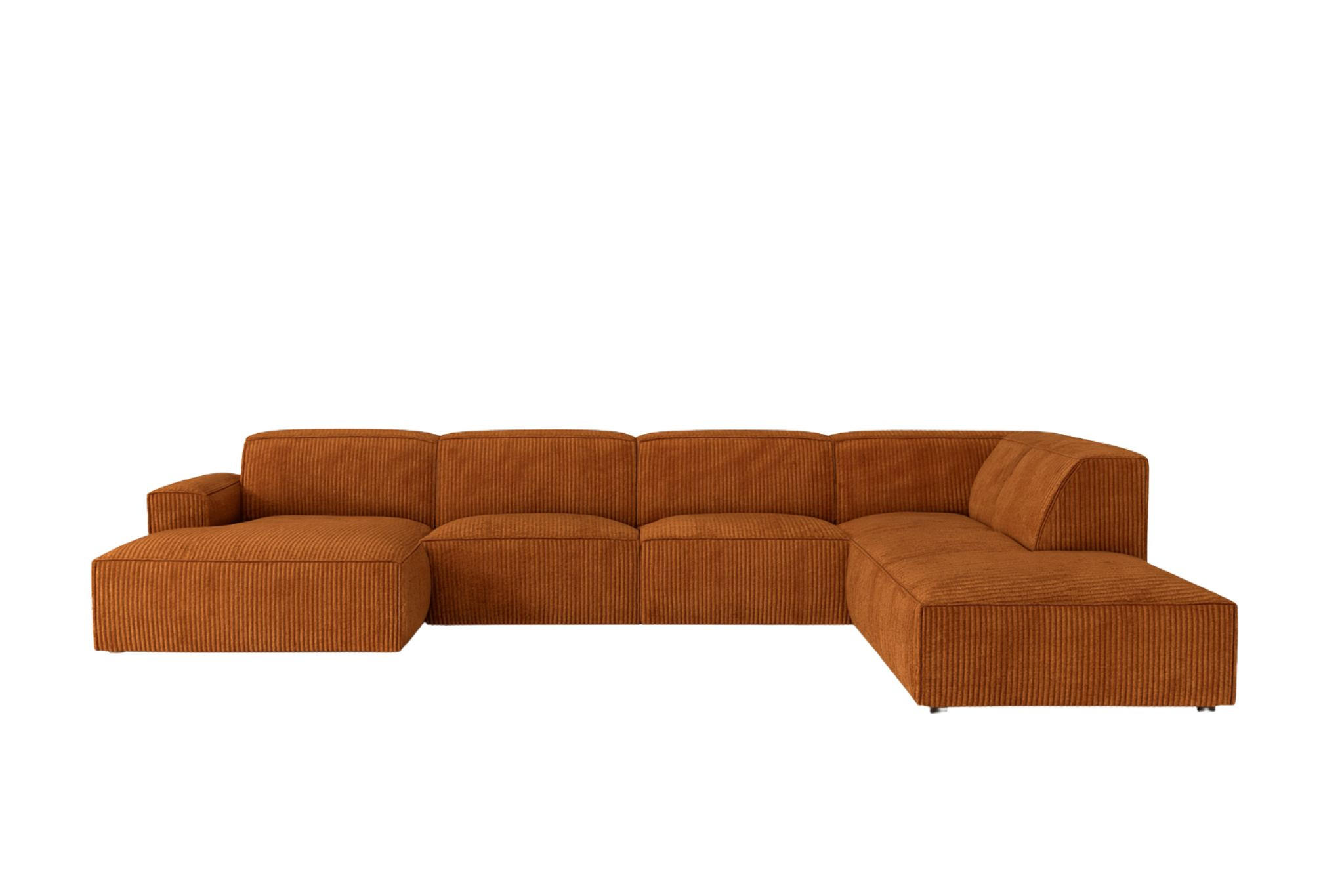 ECKSOFA Cursal V, Stoff Poso, Kupfer, Rechts - Orange, Holz (364/262cm) - Kaiser Möbel