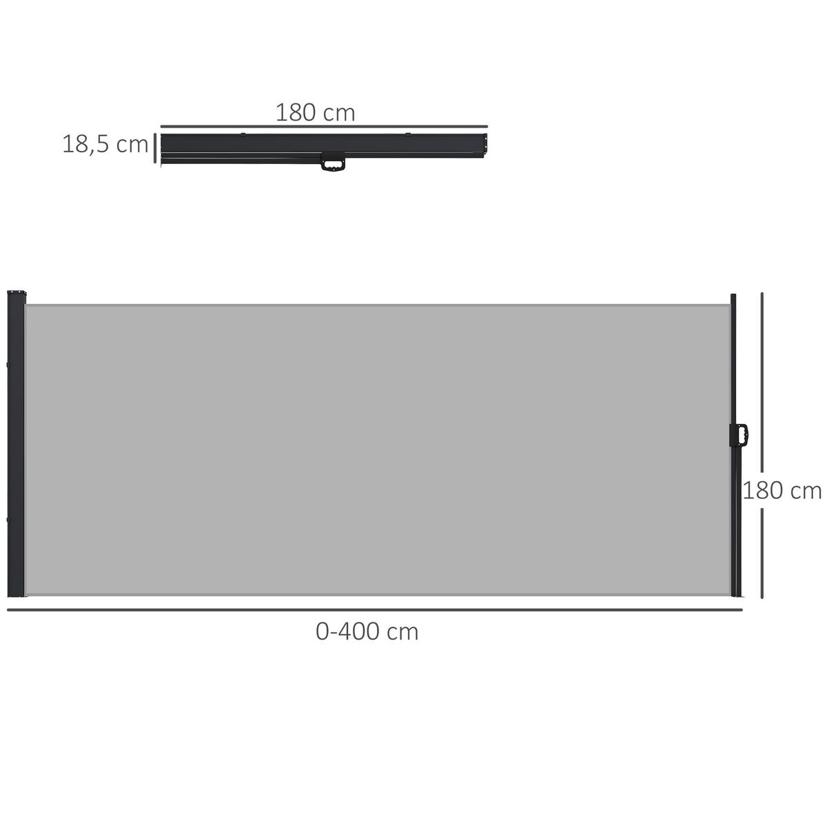 MARKISE DE-13976 ausziehbar 4/1,8 m, UV-Schutz Grau - Hellgrau, Textil (4/180/400cm) - ComfortXL