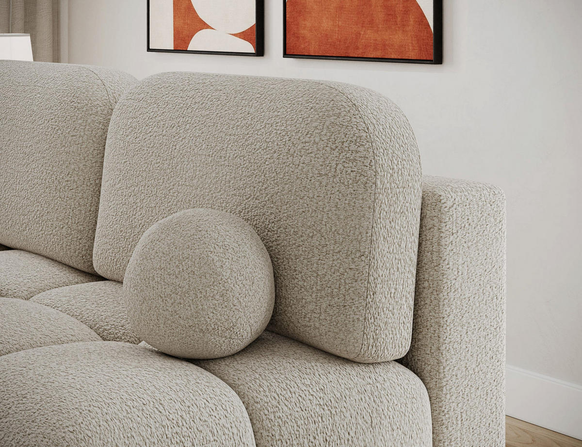 SCHLAFSOFA Nuwia mit Schlaffunktion und Bettkasten – Modernes Designsofa mit Schlafauszug und dekorativer Steppung - Beige, Kunststoff (200/102/100cm) - Wohnideebilder